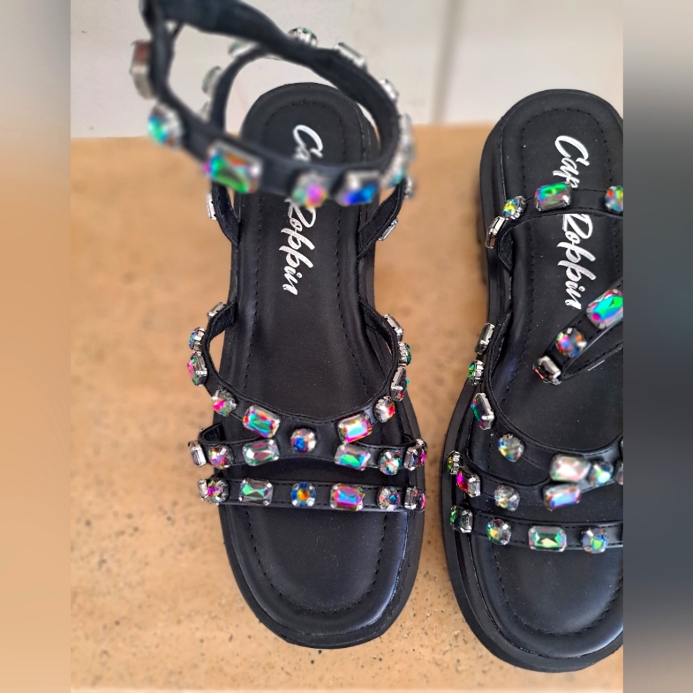 Cape Robbin Gladiator Sandals - Strappy Jeweled - Size 8